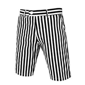 Summer Shorts Stripe Slim Fit Flat Front Seersucker Chino Short Pants White